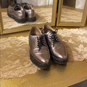 Bronze small platform oxfords